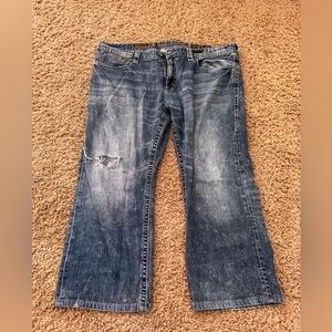 Rock Revival Distressed Blue Jeans